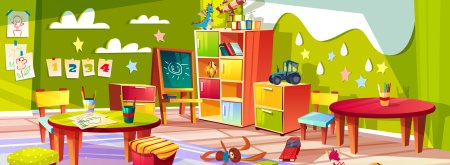 Мультяшная комната детского сада