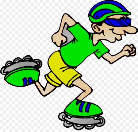 Кататься на роликах мультяшная