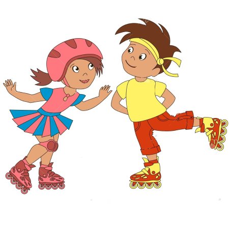 Катание на роликах иллюстрации