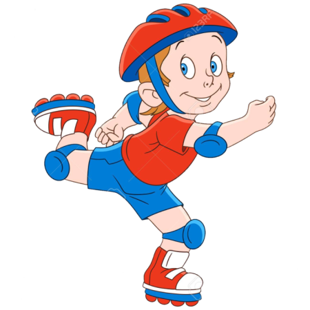 Мальчик катается на роликах