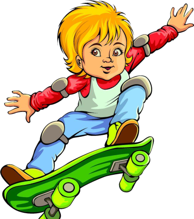 Мальчик катается на скейте