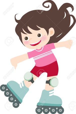 Дети на роликах вектор
