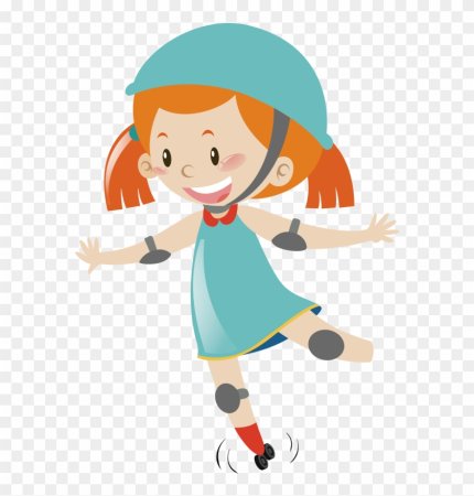 Девочка на роликах иллюстрация