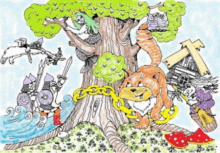 Герои Пушкина кот ученый