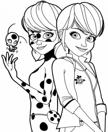 Раскраски леди баг и супер кот Маринет