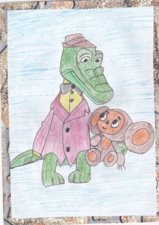 Рисование Чебурашка и крокодил Гена