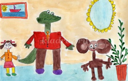 Раскраска Чебурашка Шапокляк