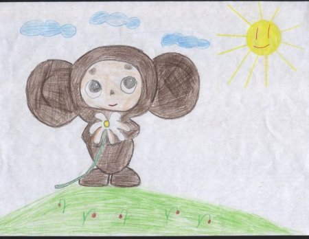 Крокодил Гена и Чебурашка раскраска