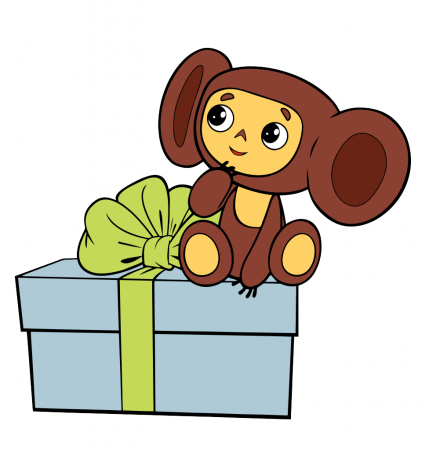 Чебурашка и крокодил Гена раскраски для детей