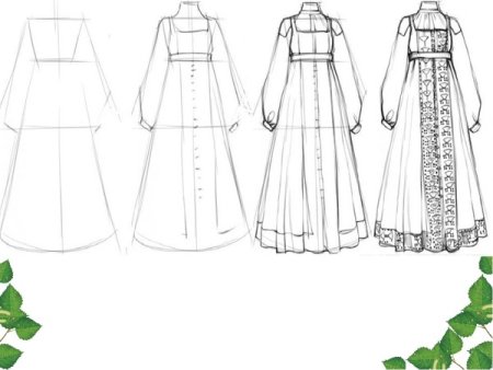 Русский народный костюм рисунок