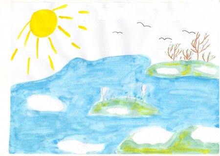Детский рисунок на тему красоты воды
