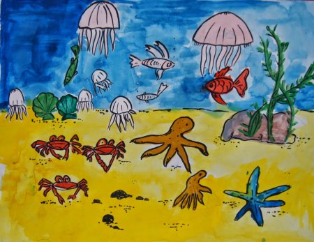 Рисование для детей подводный мир