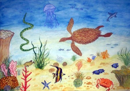 Морское дно рисунок