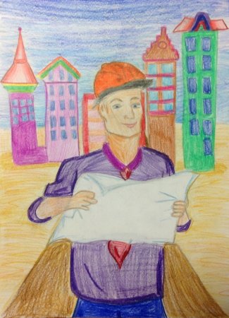 Папа Строитель рисунок