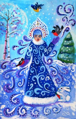 Рисование волшебница зима