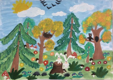 Рисунок леса для детей