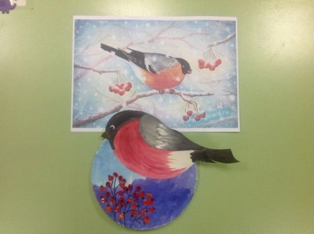 Рисование зимующие птицы средняя группа