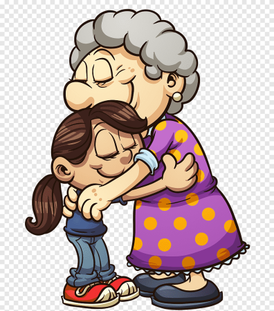 Мальчик дарит бабушке цветы