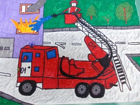 Детские рисунки по пожарной безопасности