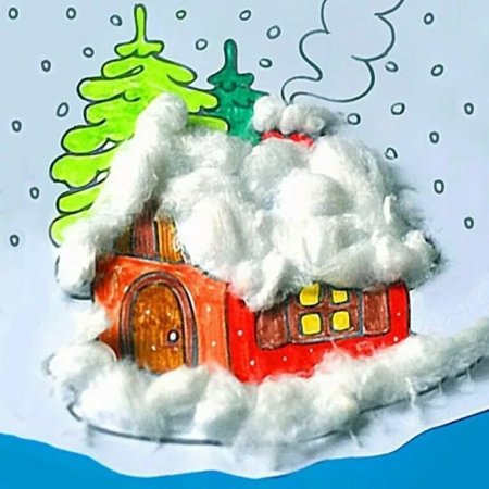 Зимняя аппликация для детей