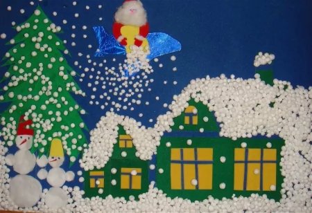 Аппликация на новый год в детский ссаду