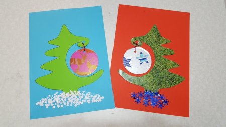 Аппликация Новогодняя открытка