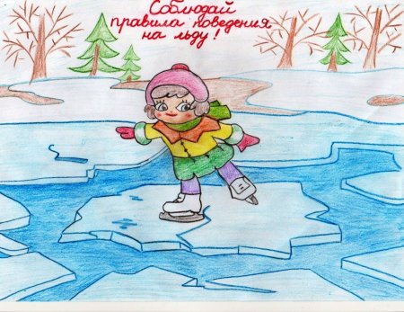 Рисунок на тему безопасность на льду