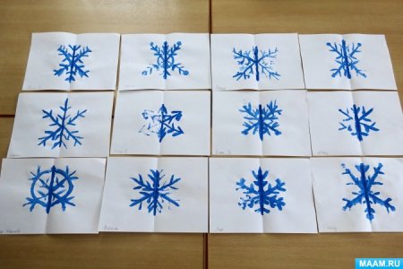 Этапы рисования снежинки