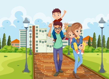 Прогулка иллюстрация