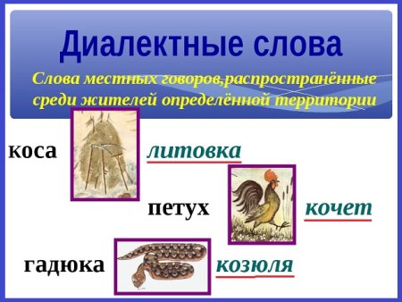 Диалекты примеры