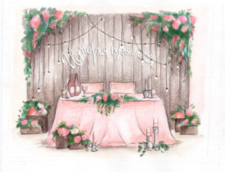 Макет свадебного декора
