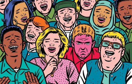 Много людей смеются