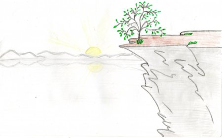 Рисунок к стихотворению Утес