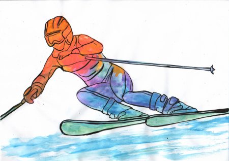 Зимний спорт рисунок