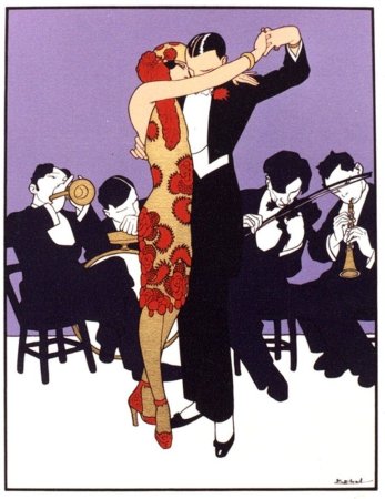 Танцующая пара акварель