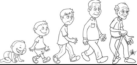 Возраст человека раскраска