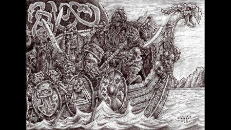 Викинги гравюра