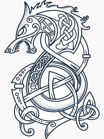 Скандинавский орнамент Фенрир