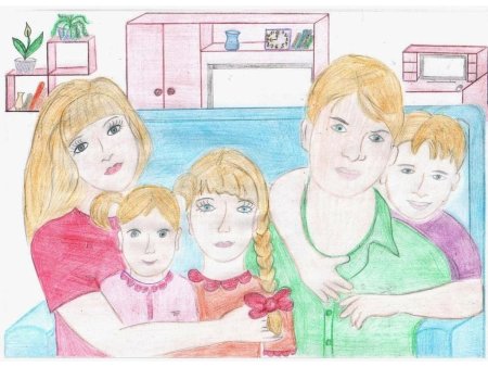 Рисование на тему семья