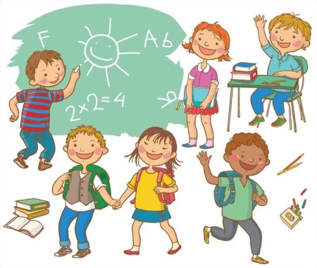 Мультяшные школьники