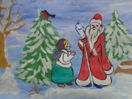 Рисование иллюстраций к сказке Морозко в подготовительной группе