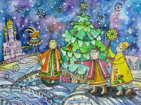 Рисунок на тему Рождество Христово