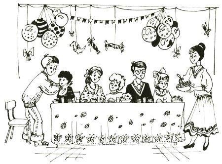 Раскраска семейный праздник