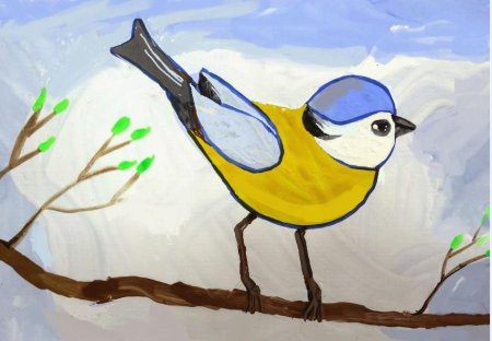 Аппликация в средней группе на тему Синичкин день