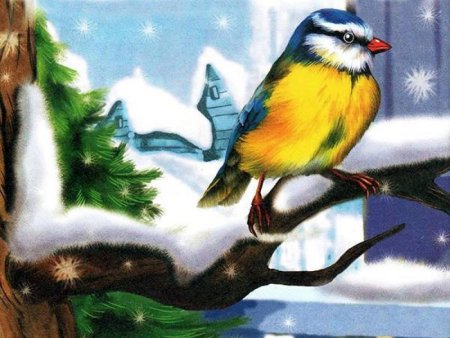 Аппликация на тему кормушка