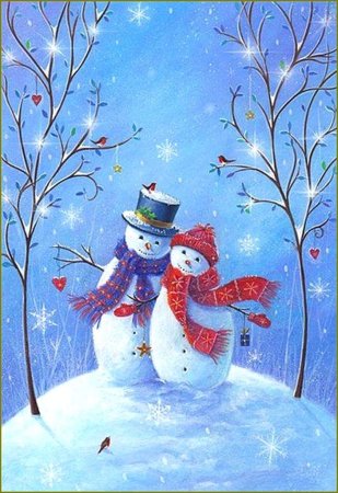 Снежная баба в живописи