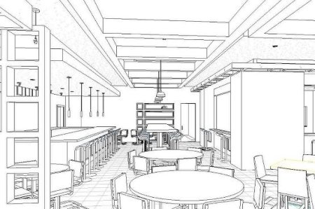 Зарисовки интерьера кафе