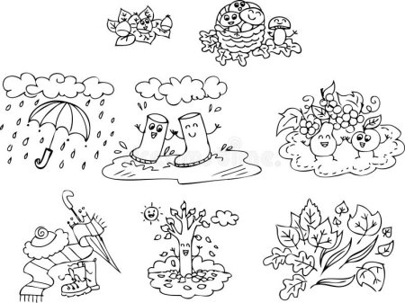 Осенние изменения в природе раскраска