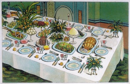 Нарисовать праздничный стол