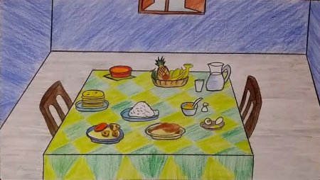 Нарисуй праздничный стол